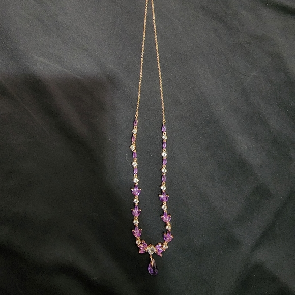 14k rg on SS with amethyst and white sapphires - Picture 2 of 3